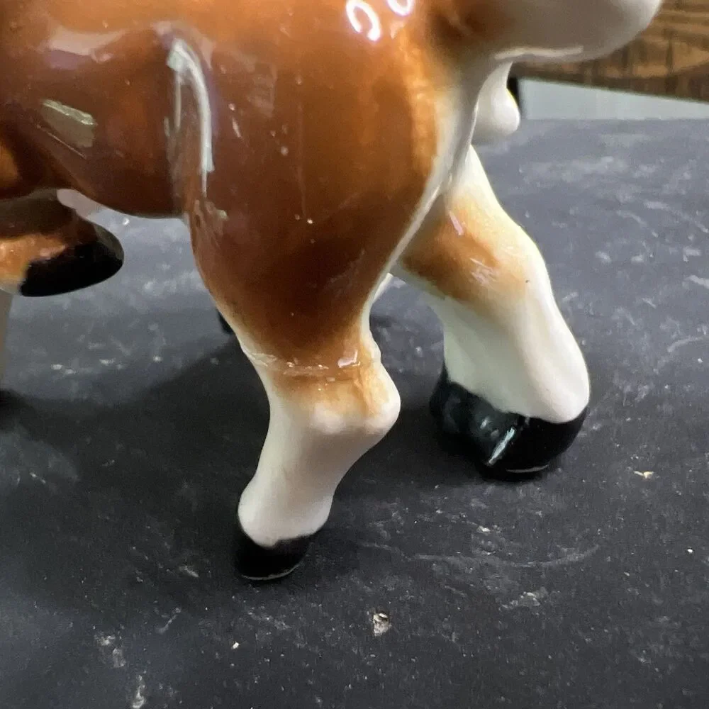 VTG Porcelain Western Mother Mare Horse & Foal FigurineSet of 2 Japan